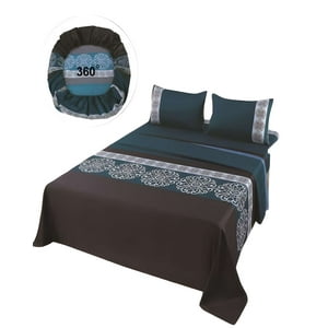 Genérico - Juego De Sabanas Casa Sol 2 Plazas Verde Oscuro