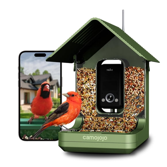 Comedero para aves Camojojo Hibird 4K HD con IA, WiFi dual para exteriores