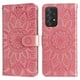 thumbnail image 3 of Funda tipo cartera FOXDOCK para Samsung Galaxy A52 , diseño girasol en relieve, cuero PU, cierre magnético, soporte y tarjetero, 3 of 5