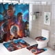 thumbnail image 1 of Puerta de Baldur-theme 4-Piece Shower Curtain Set with Rugs, Waterproof Bathroom Decor Set Includes Bath Mat, U-Shaped Rug, Toilet Lid Cover and Curtain with Hooks, 1 of 6