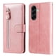 thumbnail image 5 of Funda tipo cartera para Samsung Galaxy A57 con bolsillo con cremallera y ranuras para tarjetas – Función de soporte Rosa, 5 of 5