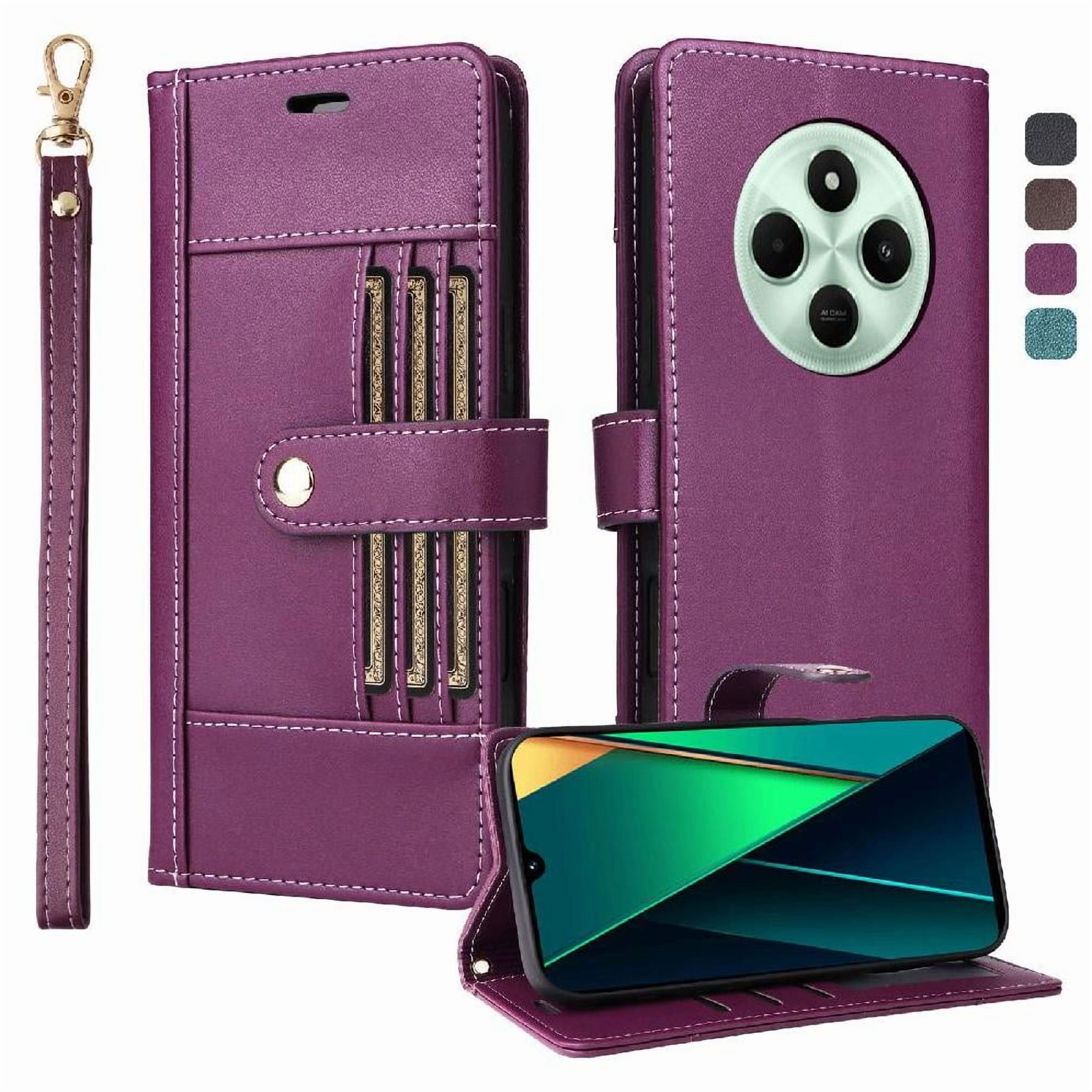 Foxdock Funda Tipo Cartera Para Xiaomi Poco M7 – Cubierta De Cuero Pu Con Múltiples Ranuras, Bolsillo Para Efectivo Y Correa De Muñeca