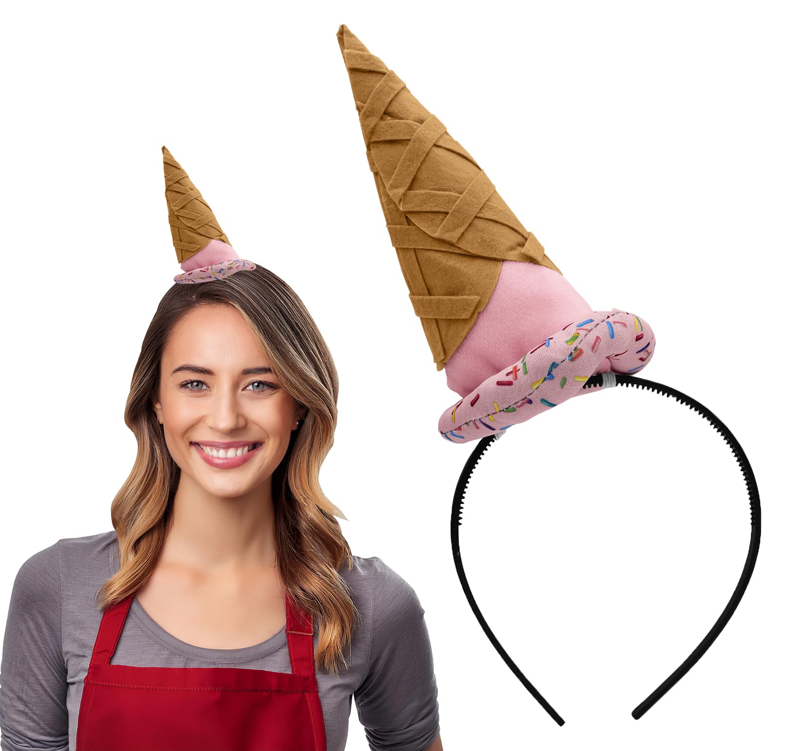 Diadema En Forma De Cono De Helado Nicky Bigs Novelties De Felpa, 18 Cm