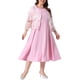 thumbnail image 4 of Agnes Orinda Vestido de Línea A de Manga Corta para Mujer de Talla Grande y Chaqueta de Encaje con Manga 3/4 Floral Abierta al Frente Elegante Conjunto de Vestido Formal de 2 Piezas 2X Rosa, 4 of 6