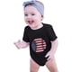 thumbnail image 5 of Mono de manga corta con estampado de béisbol y letras del 4 de julio para niños pequeños, ropa para niños de 18 meses (negro-C, 18-24 meses), 5 of 7