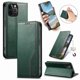 thumbnail image 5 of Funda tipo cartera para iPhone 15 Pro de piel con cierre magnético, ranuras para tarjetas y correa para la muñeca Verde, 5 of 6