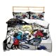 thumbnail image 1 of Hippie Graffiti Bedding Set Teens Adults Hip Hop Duvet Cover Set King Queen Size Youth Comforter Cover Modern Street Art CoverBed Sheets, 1 of 5