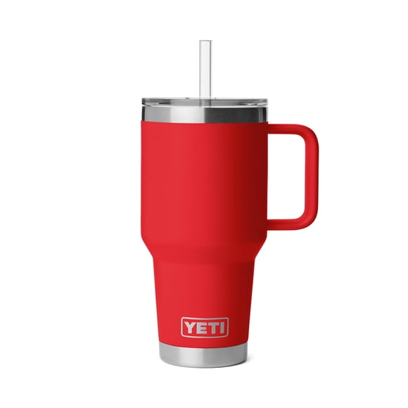 Taza YETI Rambler de 1 litro con pajita 2.0 con aislamiento al vacío Rescue Red