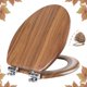 thumbnail image 1 of Asiento de inodoro Angol Shiold de madera moldeada, silencioso, cerrado y alargado, 1 of 7
