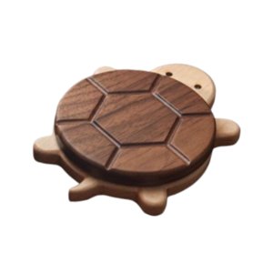 Bothyi - Posavasos De Madera Con Forma De Tortuga, Diámetro De 8,6 Cm, Ideal Para Tazas Calientes.