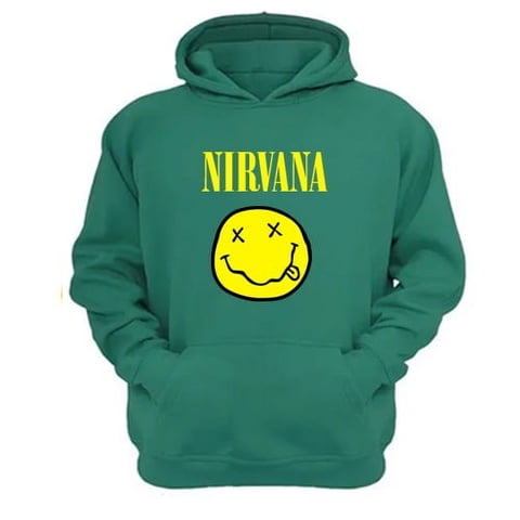 Genérico - Polerón Canguro Nirvana Verde Aguamarina Talla M Unisex