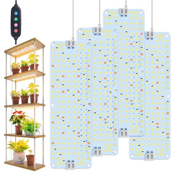 Paquete de 4 paneles de luces de cultivo LED de espectro completo FECiDA 2026