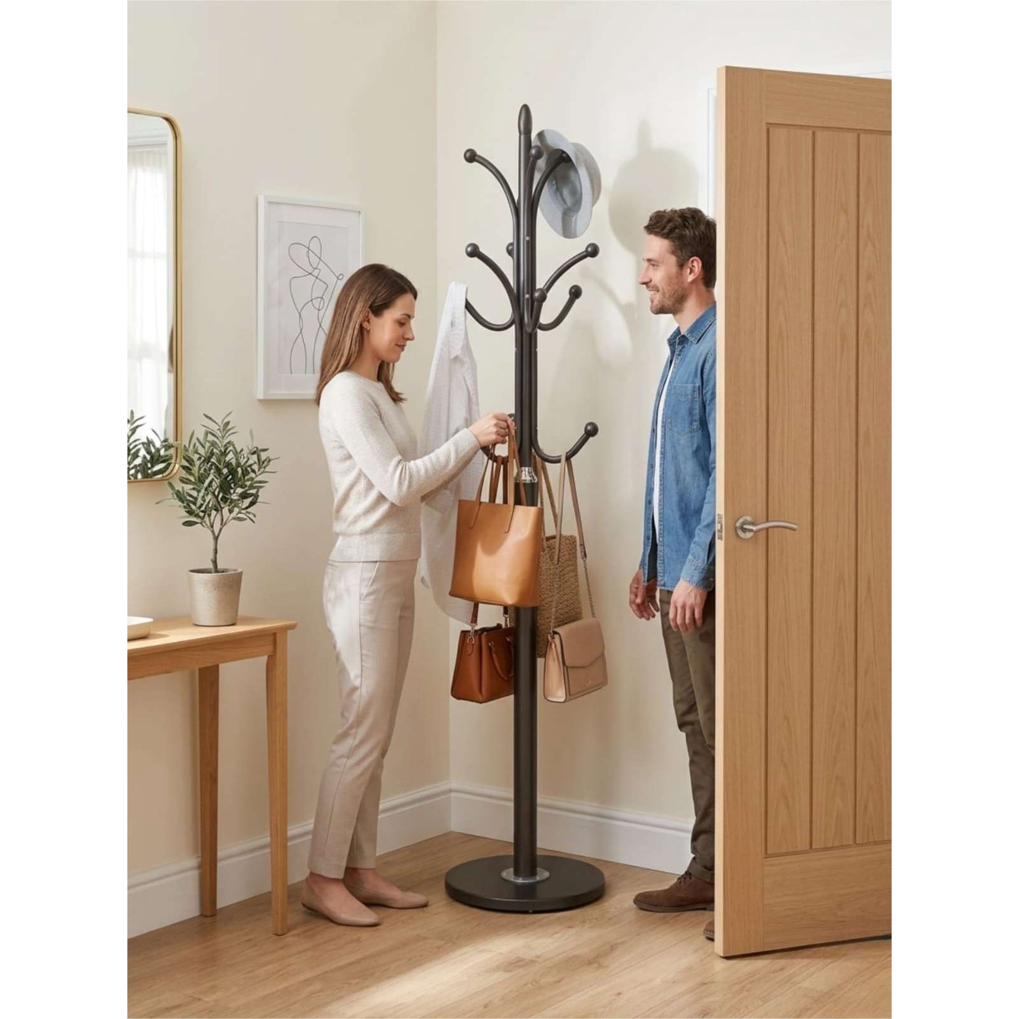 Todo Para El Hogar - Perchero De Pie Con Base Reforzada De Ceramica Alta Resistencia 178cm