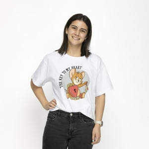Polera Manga Corta Mujer Jerry Blanco Tom Y Jerry