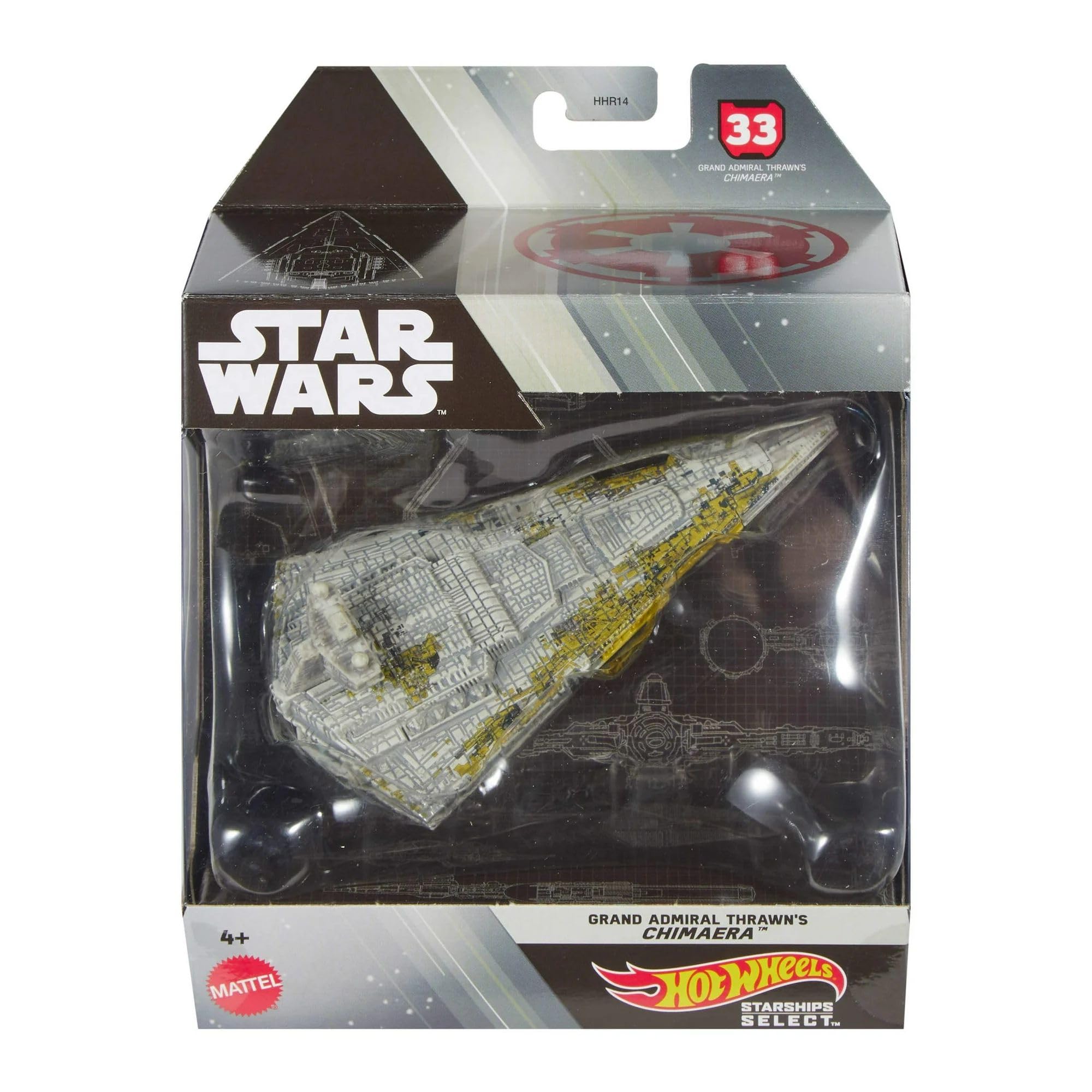 Star Wars Starships Hot Wheels Fundido A Presión: Gran Almirante Thrawn