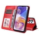 thumbnail image 5 of Funda tipo cartera FOXDOCK para Samsung Galaxy M23 5G , diseño girasol en relieve, cuero PU, cierre magnético, soporte y tarjetero, 5 of 5