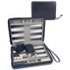 thumbnail image 1 of Set de backgammon WE Games Travel Magnetic de piel azul marino, 1 of 9