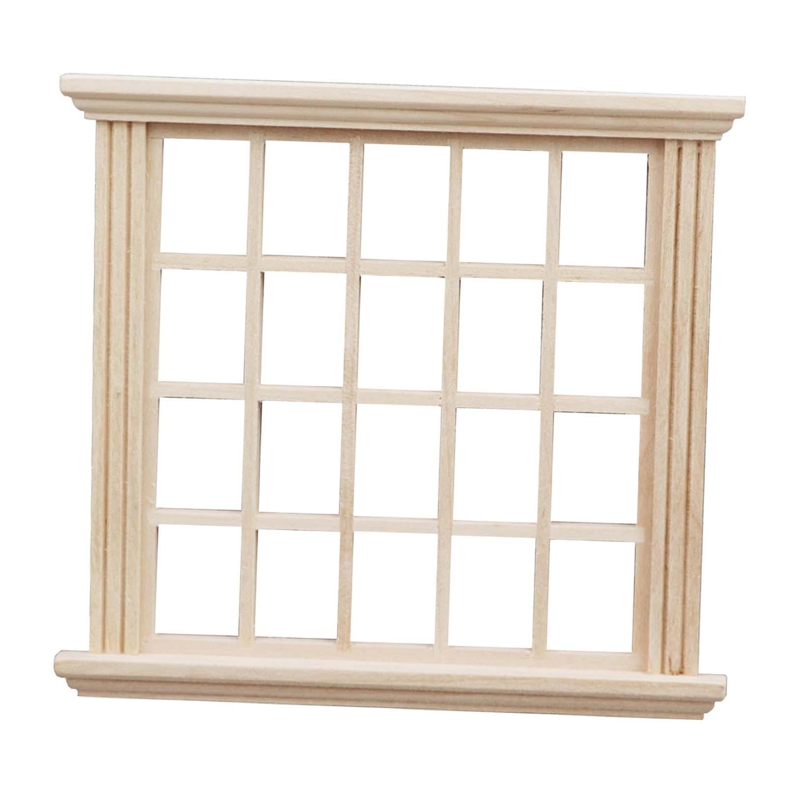 Bothyi - Ventana En Miniatura Para Casa De Muñecas A Escala 1/12, Modelo De Ventana De Madera Para Decoración De Escena De Vida