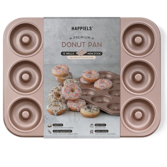 Molde para Donas HAPPIELS 12 Cavidades Antiadherente Libre de PFOA/BPA