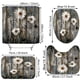 thumbnail image 3 of 1pc/3pcs Non-Slip Grey Floral Shower Curtain with Butterfly Daisy Design and 12 Hooks, Includes Bath Mat and Toilet Lid Cover Pad, 3 of 4