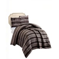 Genérico - Cobertor Imitacion De Piel De Conejo Con Diseño 2P 230Cmx250Cm Color Marron