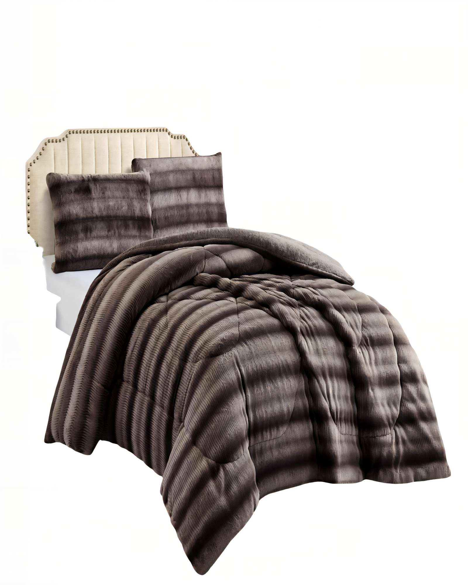 Genérico - Cobertor Imitacion De Piel De Conejo Con Diseño 2P 230Cmx250Cm Color Marron