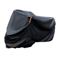 Magideal - Cubierta De Motocicleta Cubierta De Motocicleta Protección Solar Para Exteriores Con Orificios De Bloqueo Con Tiras Reflectantes Resistente Al Desgast Negro Xxl
