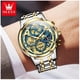 thumbnail image 2 of Reloj de Lujo para Hombre Diseño Esqueleto Dorado Multifunción para uso diario, 2 of 3