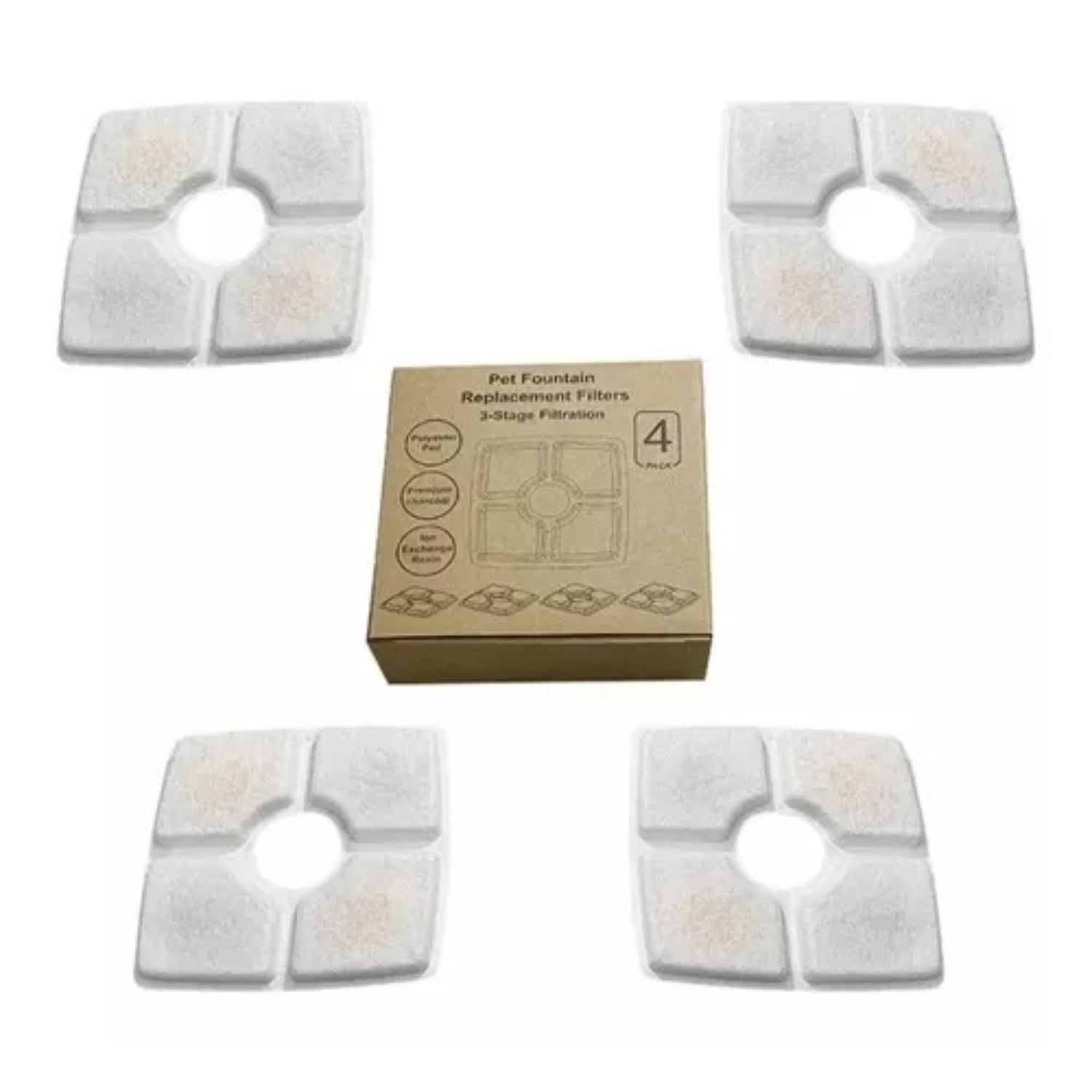 Maxdescuentos - Filtros Bebedero Cuadrados Fuente De Agua X4