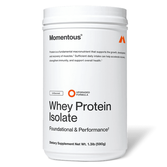 Momentous Whey Protein Isolate — 20 g Proteína Grass-Fed · Sin Sabor