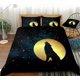 thumbnail image 1 of Howling Wolf In Golden Moon Stars Quilt Duvet Cover Set Pillowcase Bedclothes3-Piece Bedding Set, 1 of 5