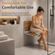 thumbnail image 2 of Asiento Plegable de Ducha para Seguridad en el Baño KoreTech de Teca y Acero, 2 of 6