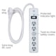 thumbnail image 2 of Protector contra Sobretensiones GE 6 Tomas Paquete de 2 con Cable de 1.8 m 800 Julios, 2 of 7