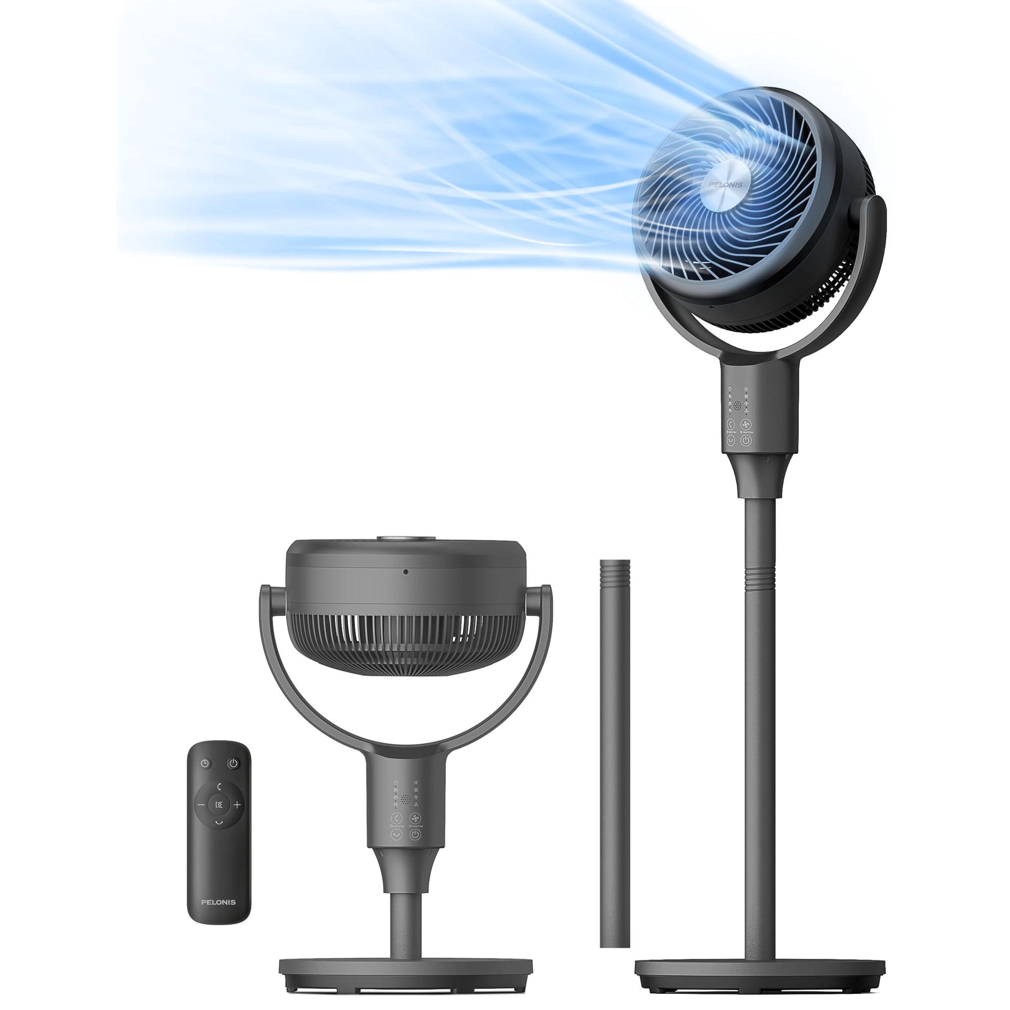 Ventilador De Pedestal, Circulador De Aire Pelonis Ultra Omniflow Con Control Remoto