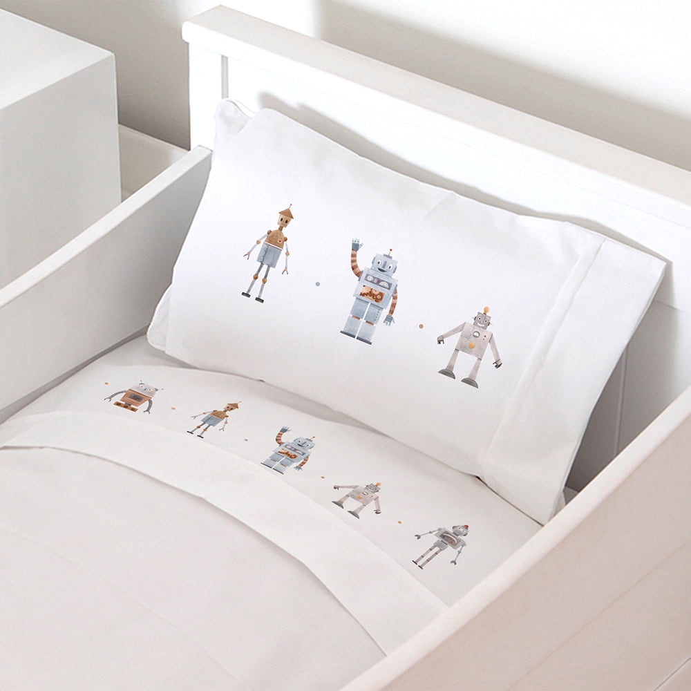 Tuyo Print - Juego De Sábanas Cuna Robot