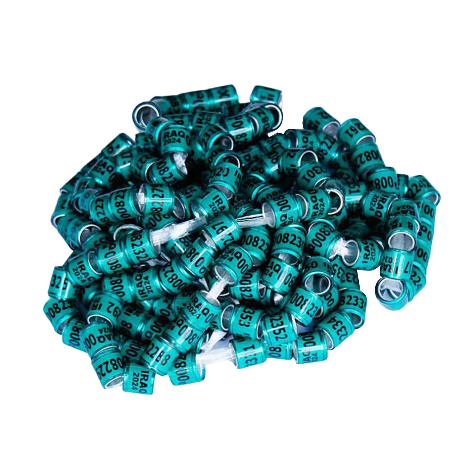 100 Piezas Anillos Para Patas De Paloma 2024 Bandas De Identificación Accesorio Anillo De Entrenamiento Verde