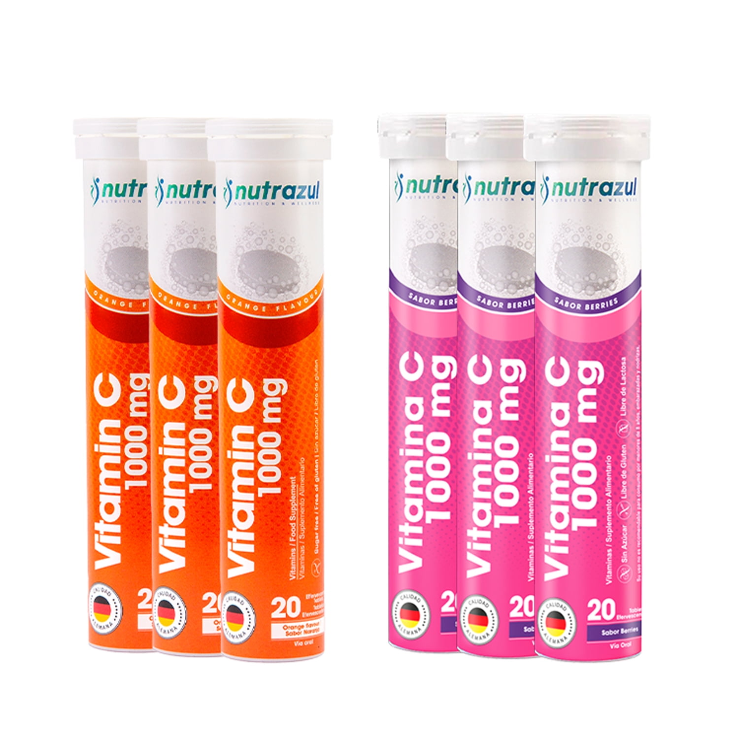 Nutrazul - Vitamina C 1000 Mg -pack 6 - Sabores