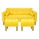 thumbnail image 1 of Sofa Retro 3c + 2 Pouf Felpa 04 Amarillo, 1 of 6