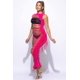 thumbnail image 3 of Vestido Largo De Algodón Sin Mangas Con Flecos Y Aberturas Color Rosa Intenso (para Mujer), 3 of 4