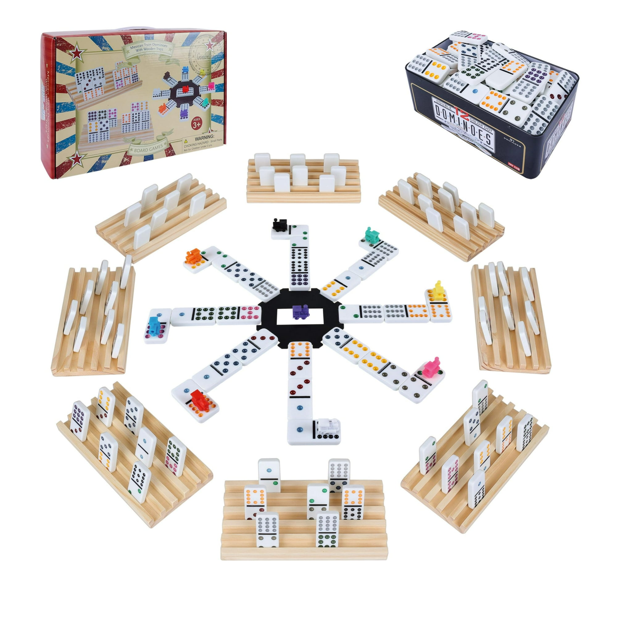 Juego De Dominó Mexican Train Gonoelec Double 12 Para Adultos