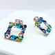 thumbnail image 5 of Aros De Fiesta Apegados Cuadrados Con Circonitas De Colores Azul, 5 of 6