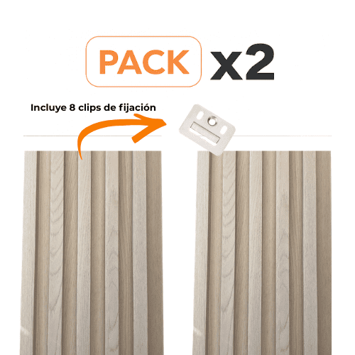 Wall Panel Wpc Interior 2.70m Avellana Revestimiento. Pack 2 Un