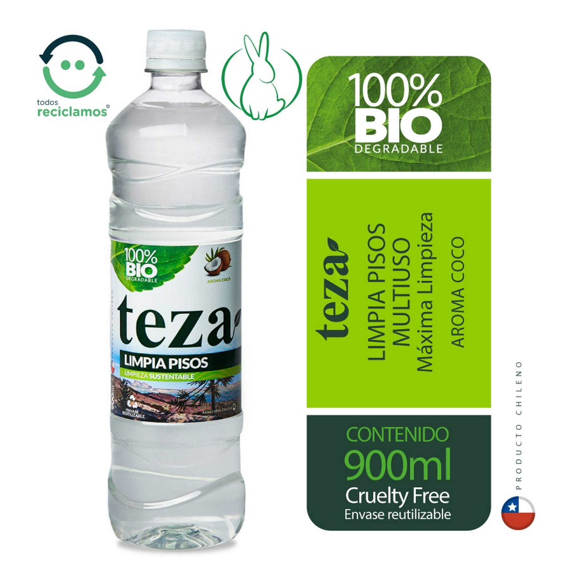 Limpia Pisos Teza Biodegradable Coco 900ml