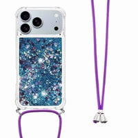 Funda Foxdock Para Iphone 17 Pro Max Con Cuerda Ajustable, Brillo Líquido, Protección Antigolpes Y Lente – Ideal Para Regalo