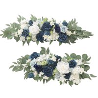Magideal - 2 Uds., De Mesa Floral Artificial, Centro De Mesa, Guirnalda, Guirnalda Colgante, Arco De Boda, Flores Para Jardín, Decoración Del Banquete De Azul
