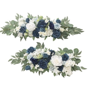 Magideal - 2 Uds., De Mesa Floral Artificial, Centro De Mesa, Guirnalda, Guirnalda Colgante, Arco De Boda, Flores Para Jardín, Decoración Del Banquete De Azul
