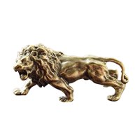 Magideal - Estatua De León En Miniatura De Latón Con Diseño De Animal, Llavero Coleccionable, Colgantes, Manualidades, Estatuilla Para Mesa, Sala De Estar, Decor