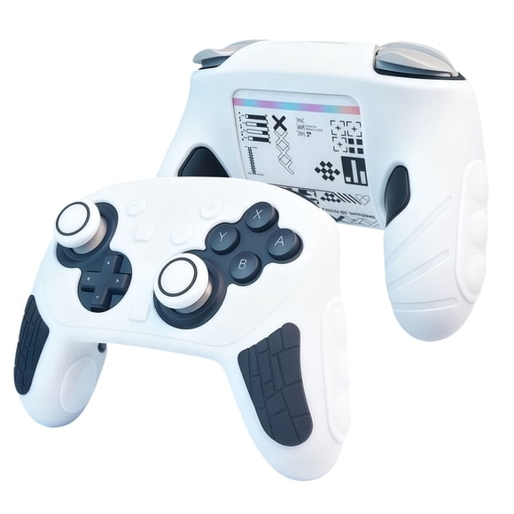 Funda Protectora de Silicona para Mando Switch 2 Pro con Tapas de Joystick y Stickers, Funda Antichoque de Agarre Lindos de Dibujos Animados