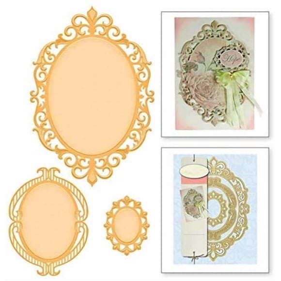 Set de troqueles metálicos para corte de marcos ovalados para scrapbooking DIY