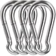 thumbnail image 1 of Mosquetón de resorte de 4 pulgadas, paquete de 4, de acero inoxidable 304, resistente, con hebilla de eslabón, conector de cuerda para camping, senderismo, columpio, gimnasio, hamaca, plateado (AU04), 1 of 7